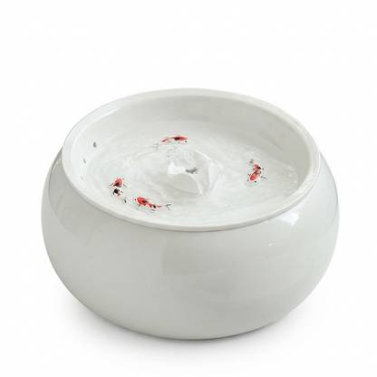 Real Staples Ceramic Pet Fountain Minimalist Zen White